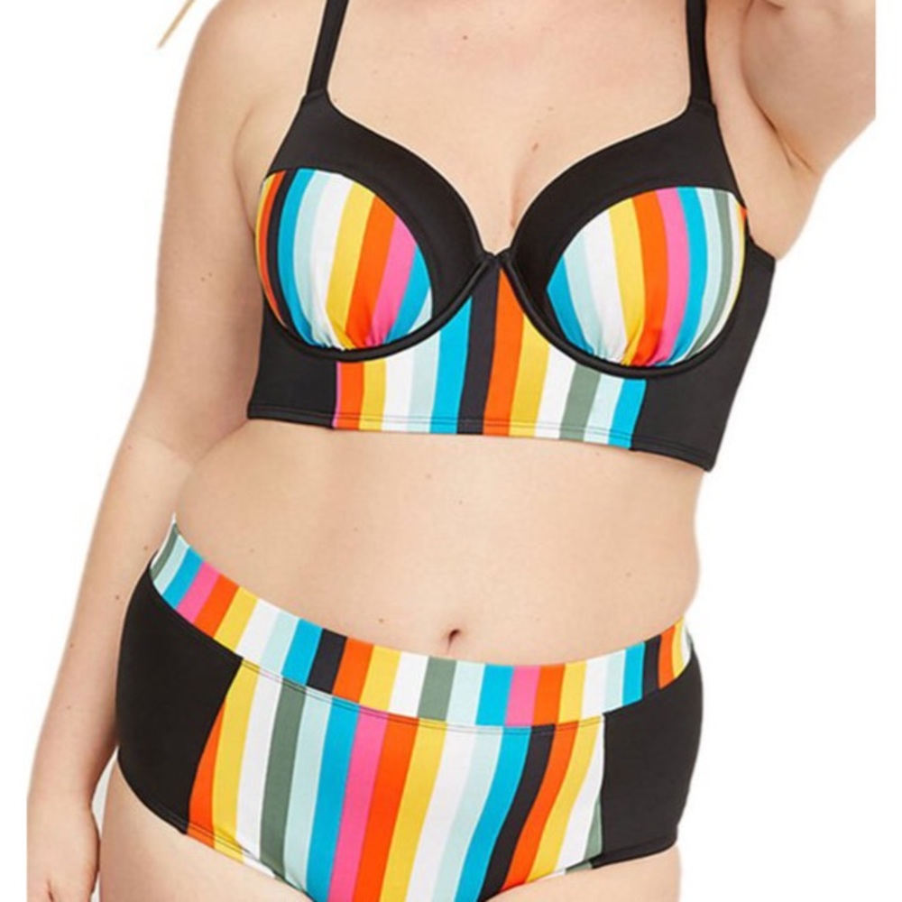 Swim by Cacique Striped Longline Bikini Bottom